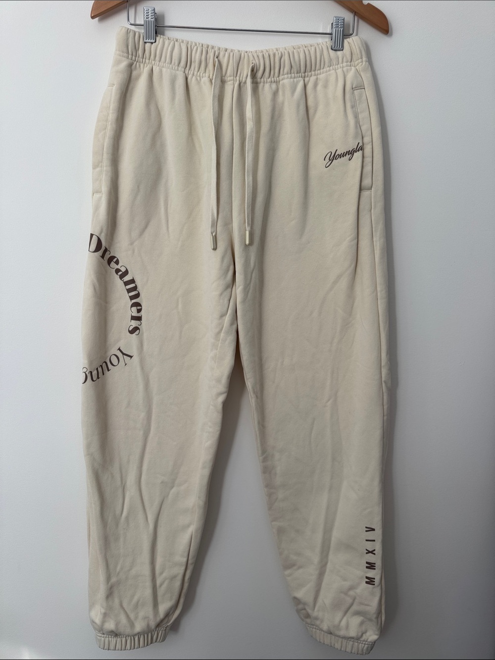 YoungLA Cream Joggers with 'Dreamers' Graphic